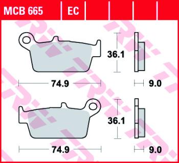 Тормозные колодки TRW MCB665EC  mcb665ec