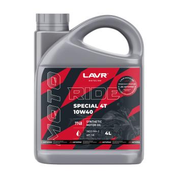 Моторное масло LAVR MOTO RIDE SPECIAL 4Т 10W40 SN 4л  ln7748
