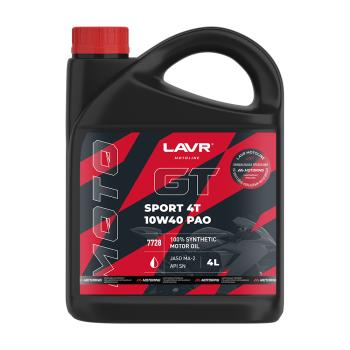 Моторное масло LAVR MOTO GT SPORT 4T 10w40 4л  ln7728