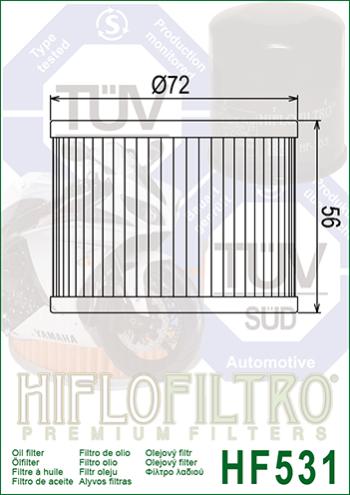 649 р. Масляный Фильтр HIFLO HF531  hf531  с доставкой в г. Пермь. Увеличить фотографию 2