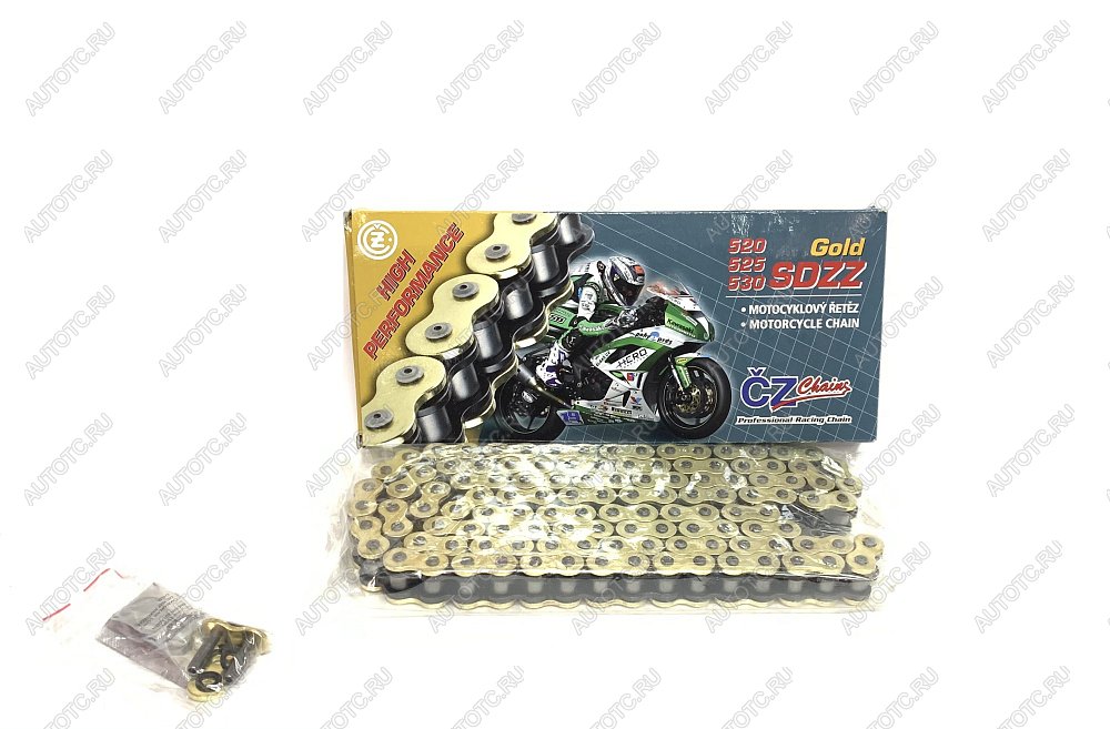 17 999 р. Цепь привода CZ Chains 520 SDZZ Gold X-Ring - 116 Усиленная  520sdzz-116  с доставкой в г. Пермь