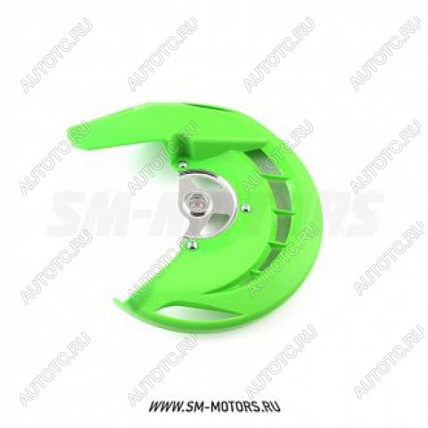 2 899 р. Защита переднего тормозного диска Kawasaki KX250F450F 06-15, KLX450 08-15  SM-PARTS зеленая  010263-185-6476  с доставкой в г. Пермь