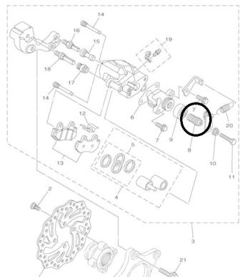 Ось суппорта Yamaha 5TG-25978-00 Оригинал  пм-00021738