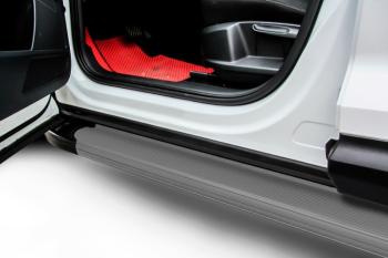 Пороги алюминиевые Optima SLITKOFF Brilliance V5 (2012-2018) (Grafit)