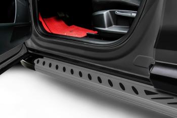 Пороги алюминиевые Elite SLITKOFF Brilliance V5 (2012-2018) (Grafit)
