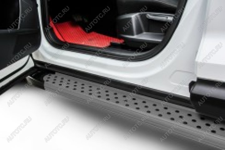 21 849 р. Пороги алюминиевые (2.0) Standart SLITKOFF Honda CR-V RM1,RM3,RM4 рестайлинг (2014-2018) (Grafit)  с доставкой в г. Пермь