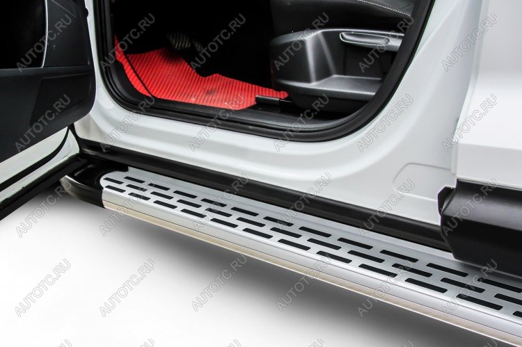 21 849 р. Пороги алюминиевые Premium SLITKOFF  Mitsubishi L200  4 (2013-2016)  рестайлинг (Silver)  с доставкой в г. Пермь