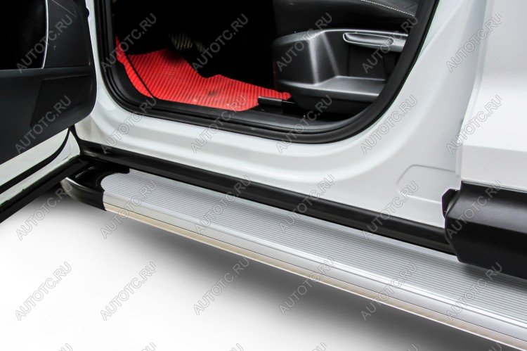 16 799 р. Пороги алюминиевые Optima SLITKOFF  Suzuki Grand Vitara  JT (2012-2016) 3 двери 2-ой рестайлинг (Silver)  с доставкой в г. Пермь