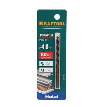 154 р. Сверло по металлу 4.0х75мм HSS Cobalt KRAFTOOL KRAFTOOL 29656-4 KRAFTOOL 29656-4  с доставкой в г. Пермь. Увеличить фотографию 1