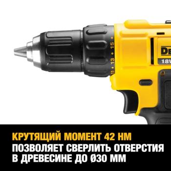 22 999 р. Дрель-шуруповерт аккумуляторный 18.0В 2.0Ач (2 АКБ Li-Ion, кейс) DEWALT DEWALT dcd771d2 DEWALT dcd771d2  с доставкой в г. Пермь. Увеличить фотографию 3