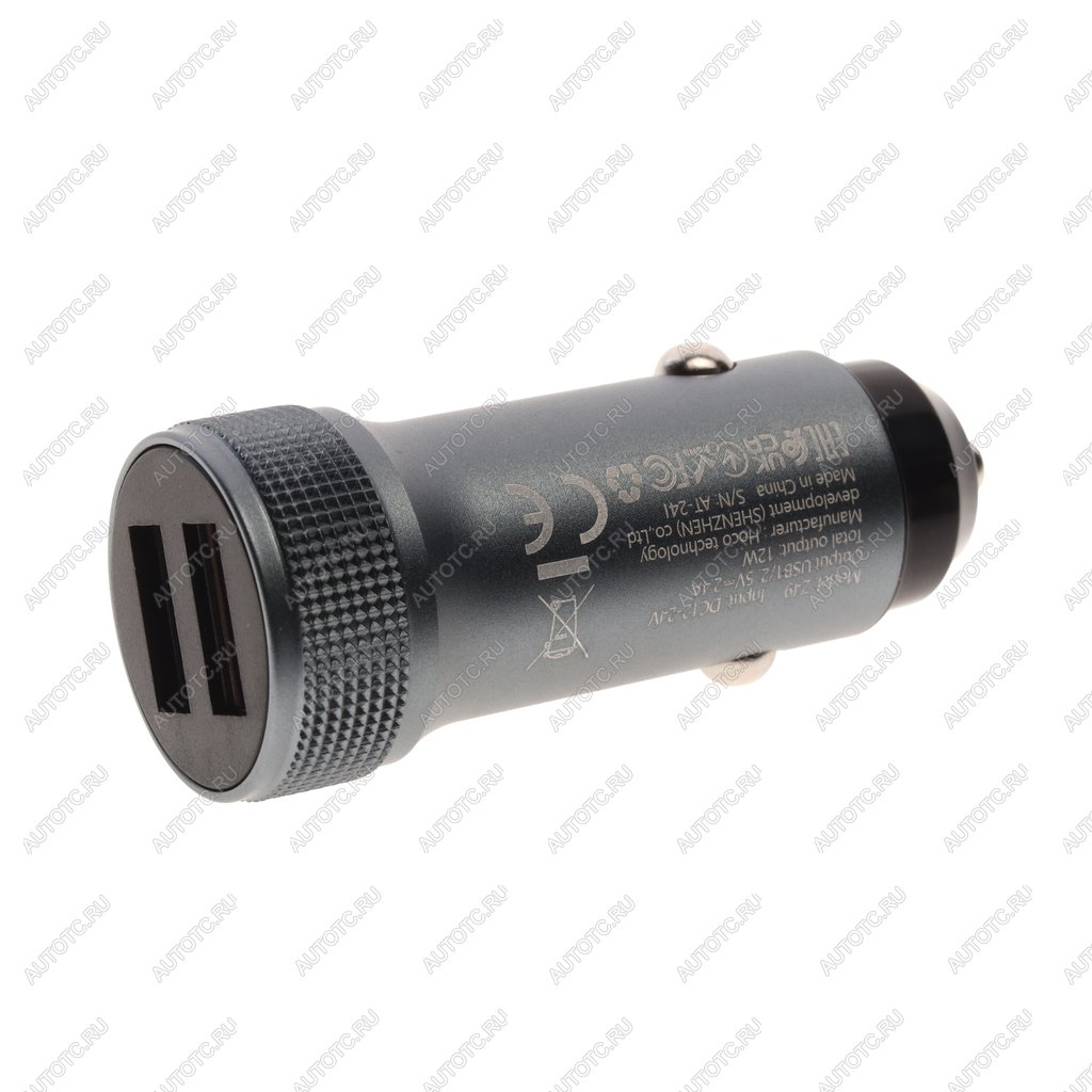 248 р. Устройство зарядное в прикуриватель 2USB 12V HOCO HOCO z49 серый HOCO z49 серый  с доставкой в г. Пермь