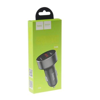 429 р. Устройство зарядное в прикуриватель 2USB 12-24V 2.1A с дисплеем HOCO HOCO z26 black HOCO z26 black  с доставкой в г. Пермь. Увеличить фотографию 2
