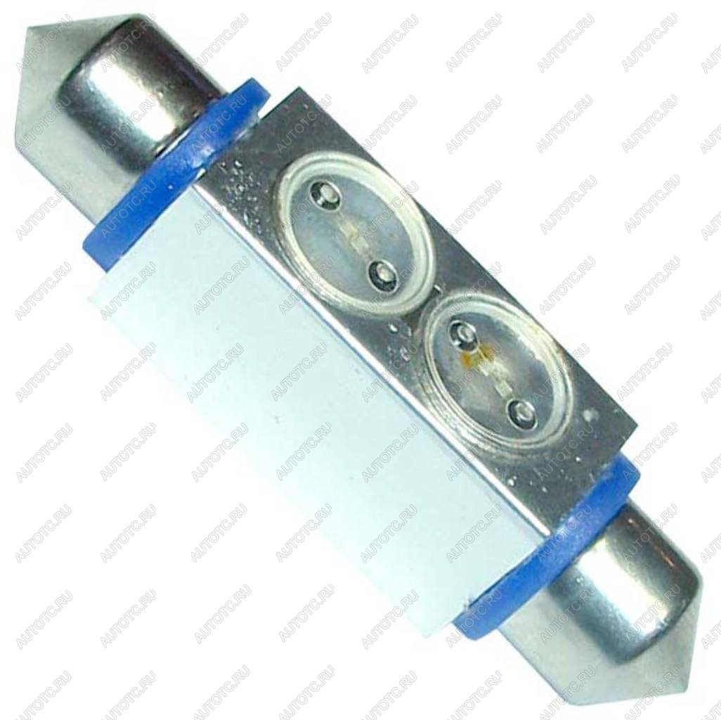 141 р. Лампа светодиодная 12V C20W SV8.5-8 42мм двухцокольная 2 светодиода Super Brite White MEGAPOWER MEGAPOWER-AUTOMOTIVE 50433b  с доставкой в г. Пермь