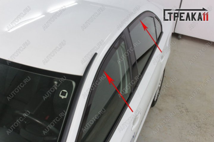 3 799 р. Дефлекторы окон 2D Стрелка11 Volkswagen Polo Mk6 лифтбек (2020-2022) (черные)  с доставкой в г. Пермь