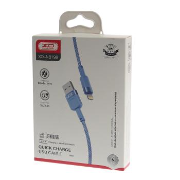 329 р. Кабель iPhone (5-) 1м голубой XO XO nb198 blue  с доставкой в г. Пермь. Увеличить фотографию 2