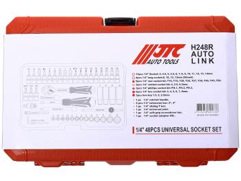 5 199 р. Набор головок торцевых 14 6-ти гранных 4-14мм и насадок 48 предметов в кейсе JTC JTC TOOLS CO., LTD jtc-h248r  с доставкой в г. Пермь. Увеличить фотографию 5