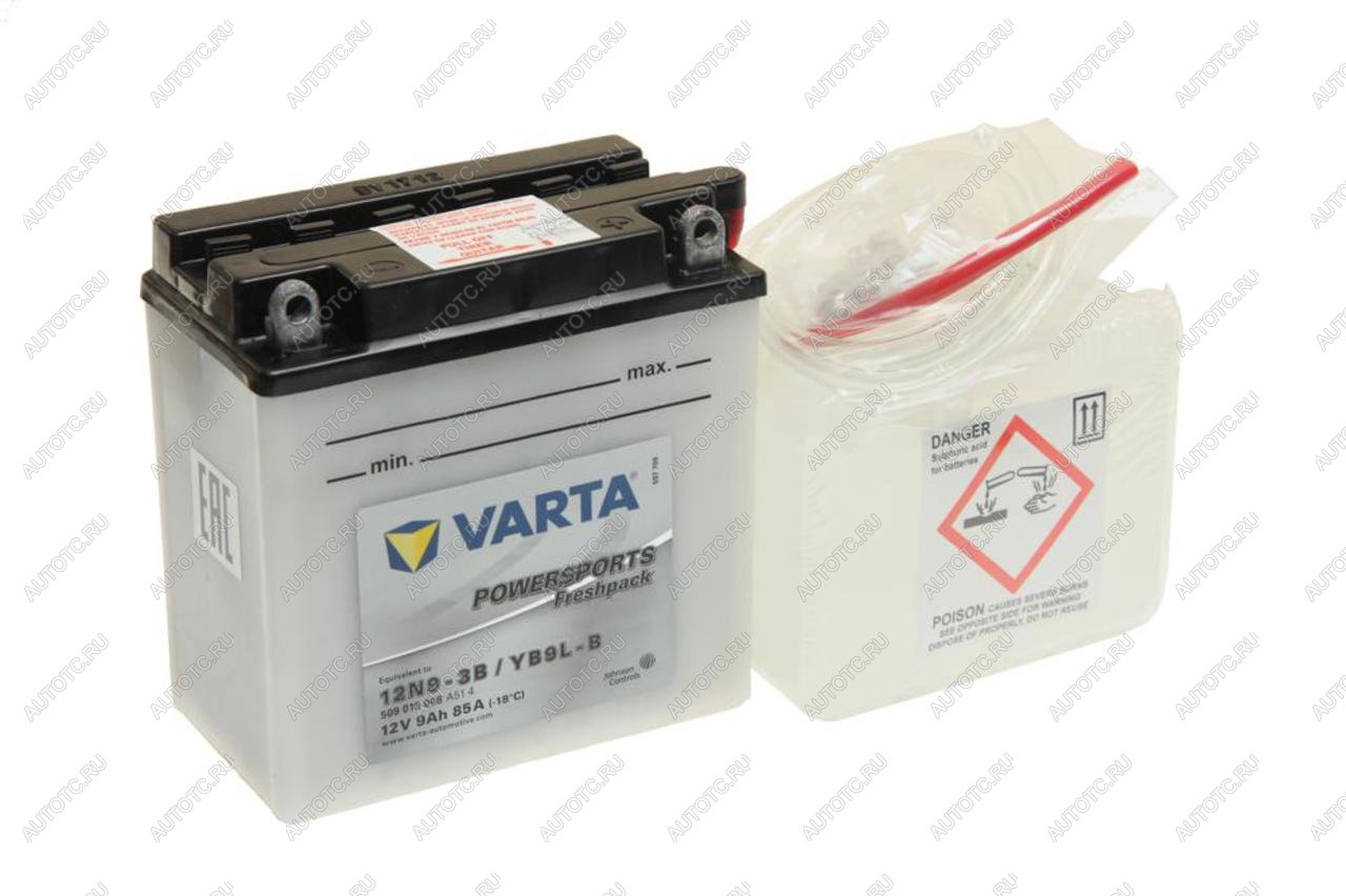 4 199 р. Аккумулятор VARTA MOTO FP + электролит 9А/ч VARTA 6ст9 12n9-3b(yb9l-b) VARTA 6ст9 12n9-3b(yb9l-b)  с доставкой в г. Пермь