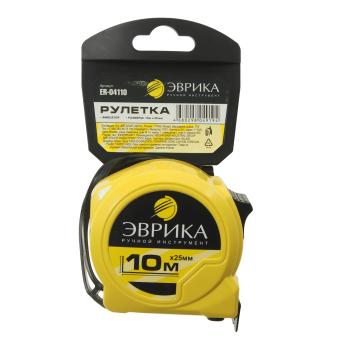 549 р. Рулетка 10м 20мм пластиковый корпус с фиксатором ЭВРИКА ЭВРИКА er-04110 ЭВРИКА er-04110  с доставкой в г. Пермь. Увеличить фотографию 1