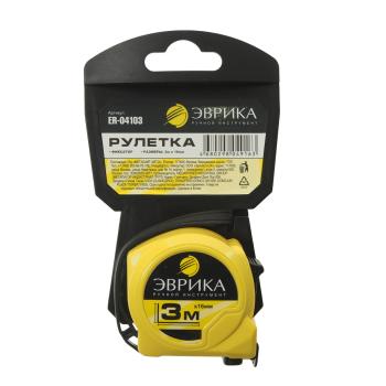 162 р. Рулетка 3м 16мм пластиковый корпус с фиксатором ЭВРИКА ЭВРИКА er-04103 ЭВРИКА er-04103  с доставкой в г. Пермь. Увеличить фотографию 1