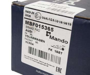 2 099 р. Колодки тормозные AUDI 100,A6,A8 задние (4шт.) MANDO MANDO mbf015365 MANDO mbf015365  с доставкой в г. Пермь. Увеличить фотографию 3