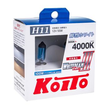 3 499 р. Лампа 12V H11 55W PGJ19-2 +100% бокс (2шт.) Whitebeam KOITO KOITO p0750w KOITO p0750w  с доставкой в г. Пермь. Увеличить фотографию 3