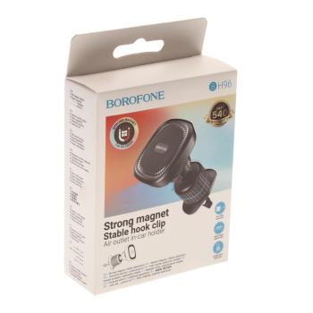 399 р. Держатель телефона на дефлектор магнитный BOROFONE BOROFONE bh96 black gray BOROFONE bh96 black gray  с доставкой в г. Пермь. Увеличить фотографию 3