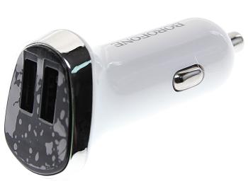 479 р. Устройство зарядное в прикуриватель 2USB 12V белое BOROFONE BOROFONE bz15 white BOROFONE bz15 white  с доставкой в г. Пермь. Увеличить фотографию 1