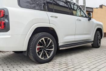 29 499 р. Защита порогов PT GROUP с алюминиевой площадкой Ø51мм(НПС) CHANGAN HUNTER Plus 2023-  Haval H9 (2024-2025)  с доставкой в г. Пермь. Увеличить фотографию 8