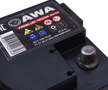 12 899 р. Аккумулятор AWA PRO 100Ач обратная полярность AWA 6ст100(0)  с доставкой в г. Пермь. Увеличить фотографию 4