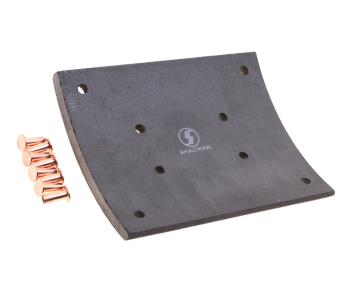729 р. Накладка тормозной колодки SHACMAN SHAANXI задней (10 отв.) (1шт.) OE SHACMAN hd90149340094  с доставкой в г. Пермь. Увеличить фотографию 2