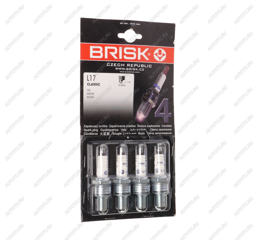 231 р. Свеча зажигания ЗМЗ-406 BRISK L17 CLASSIK BRISK l17  с доставкой в г. Пермь