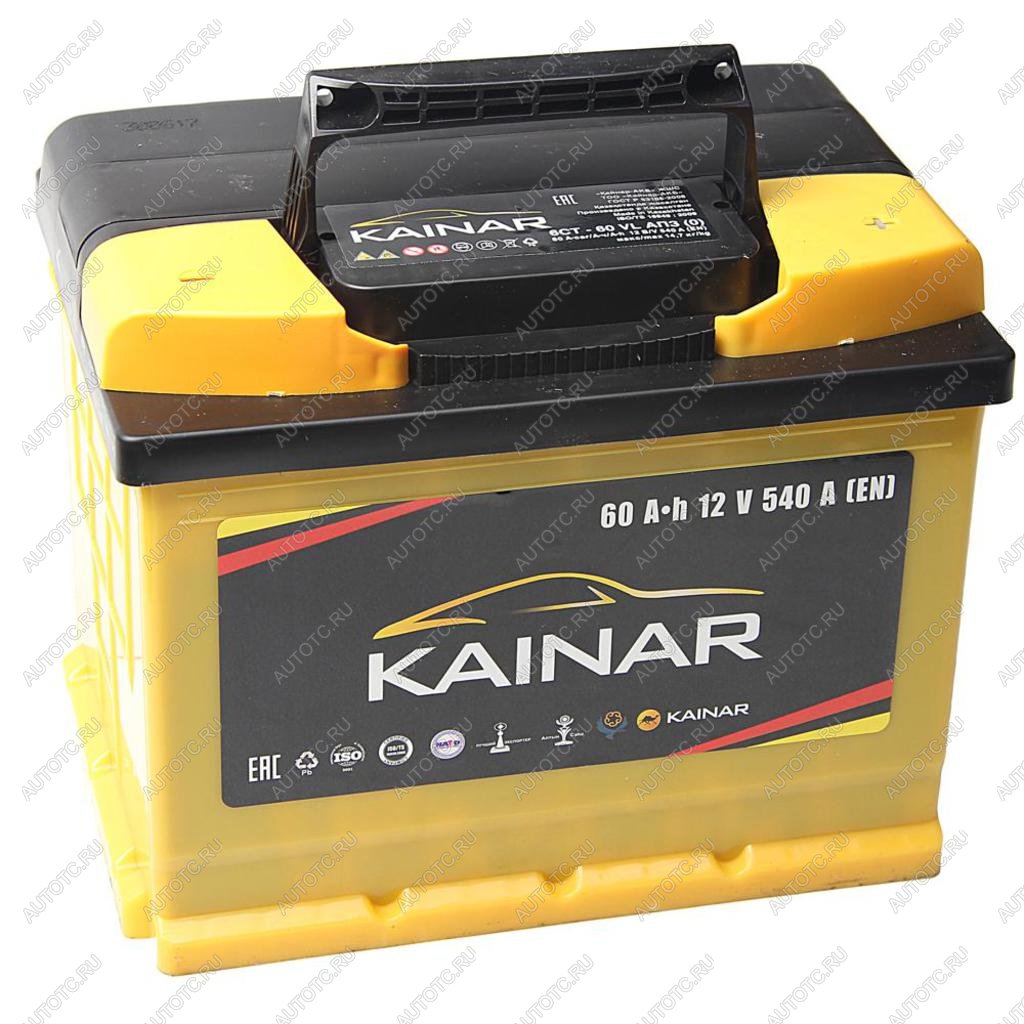 8 199 р. Аккумулятор KAINAR 60Ач обратная полярность, низкий KAINAR 6ст60(0)  с доставкой в г. Пермь