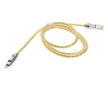 439 р. Кабель USB Type C-USB Type C 1м золото HOCO HOCO u113 gold  с доставкой в г. Пермь. Увеличить фотографию 1