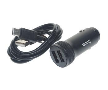 253 р. Устройство зарядное в прикуриватель 2USB 12V кабель USB Type C HOCO HOCO z49 black  с доставкой в г. Пермь. Увеличить фотографию 1