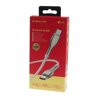 529 р. Кабель iPhone (5-)-USB Type C 1.2м белый BOROFONE BOROFONE bu29 white  с доставкой в г. Пермь. Увеличить фотографию 2