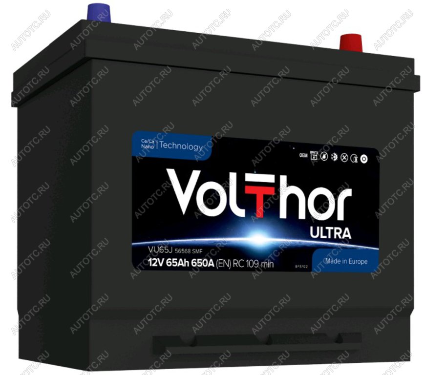 13 549 р. Аккумулятор VOLTHOR Ultra 65Ач обратная полярность VOLTHOR 6ст65(0) 56568 d23  с доставкой в г. Пермь