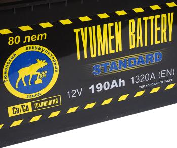 21 899 р. Аккумулятор TYUMEN BATTERY STANDART 190Ач под болт TYMEN BATTERY 6ст190(4)  с доставкой в г. Пермь. Увеличить фотографию 2
