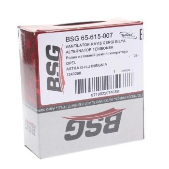 499 р. Ролик приводного ремня OPEL Astra,Vectra,Zafira (1.61.8) SAAB 9-5 натяжителя (с демпфером) BSG BSG bsg65615007  с доставкой в г. Пермь. Увеличить фотографию 2