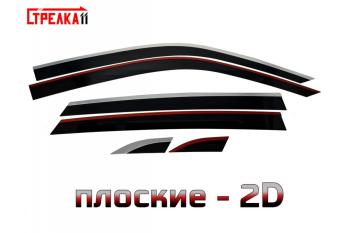 Дефлекторы окон 2D Стрелка11 Volkswagen Teramont  CA1 (2016-2020) дорестайлинг (черные с хром накладками)