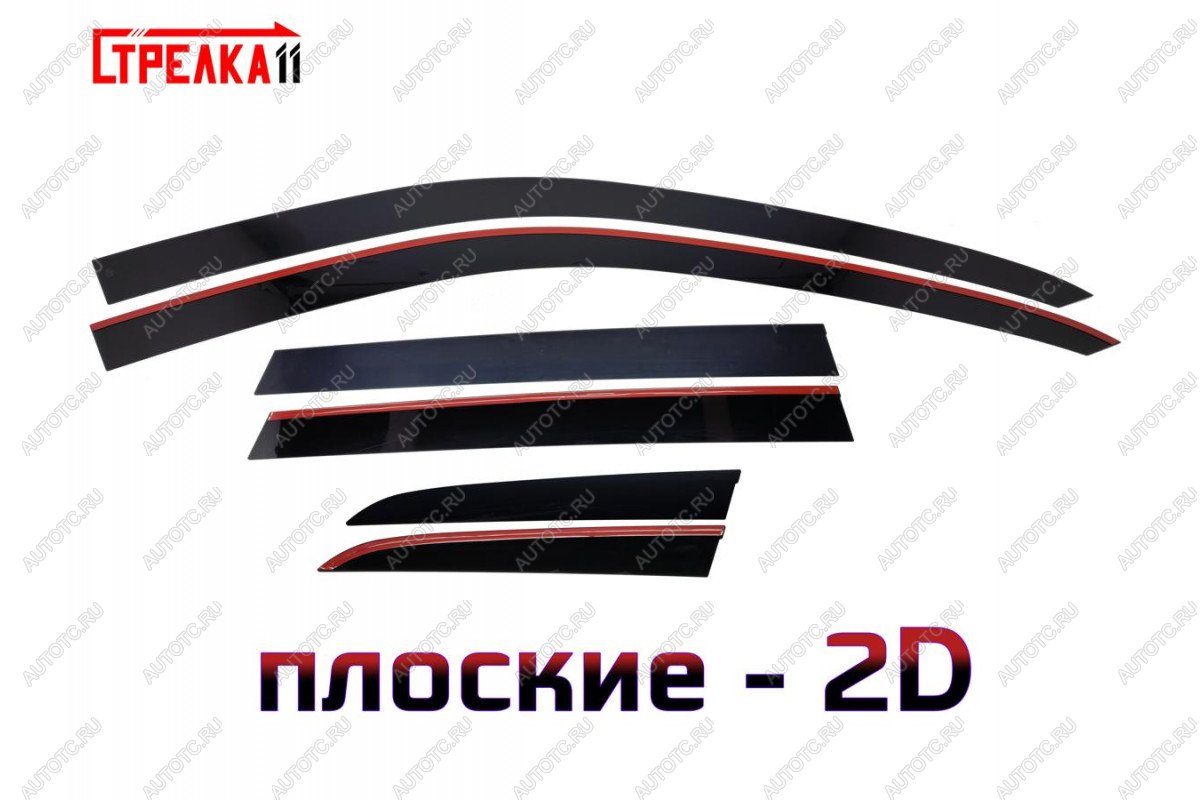 4 699 р. Дефлекторы окон 2D Стрелка11 Volkswagen Touareg NF дорестайлинг (2010-2014) (черные)  с доставкой в г. Пермь