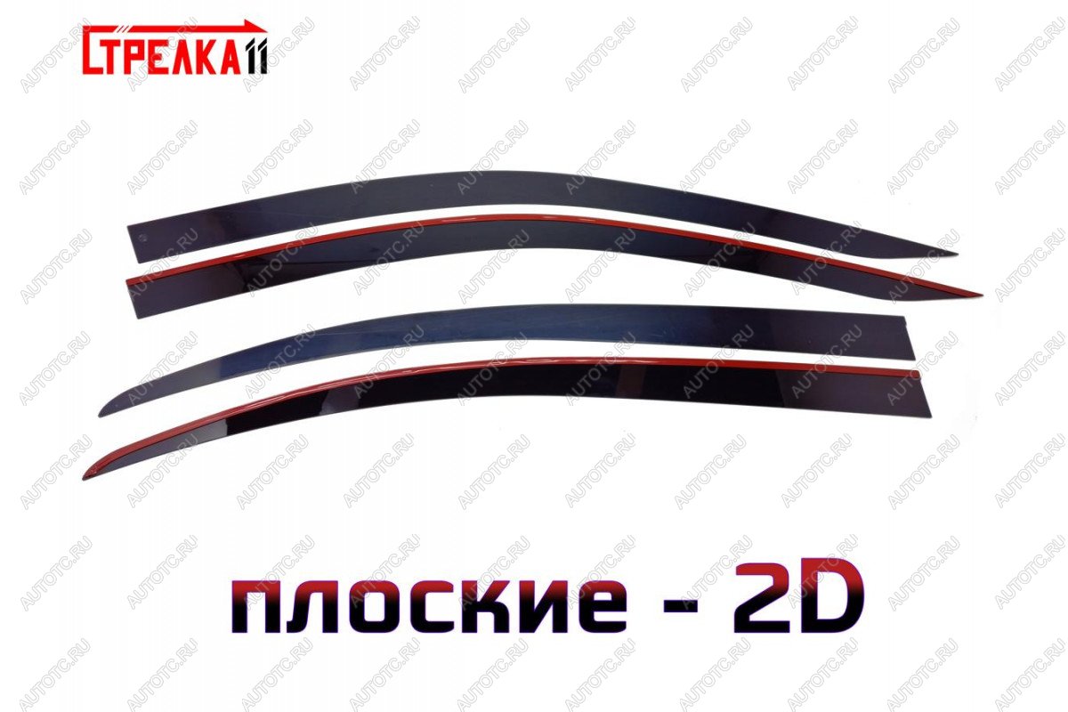 3 799 р. Дефлекторы окон 2D Стрелка11 Honda Accord 9 CR седан дорестайлинг (2013-2016) (черные)  с доставкой в г. Пермь