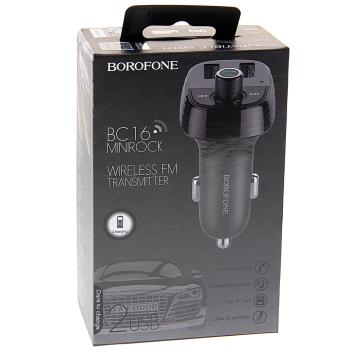 1 199 р. Устройство зарядное в прикуриватель с трансмиттером (bluetooth,hands free) BOROFONE BOROFONE bc16 black  с доставкой в г. Пермь. Увеличить фотографию 1