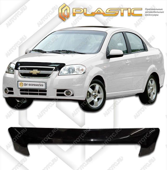 1 959 р. Дефлектор капотаClassic черныйChevroletAveo седан2006-2011  2010010101466  с доставкой в г. Пермь