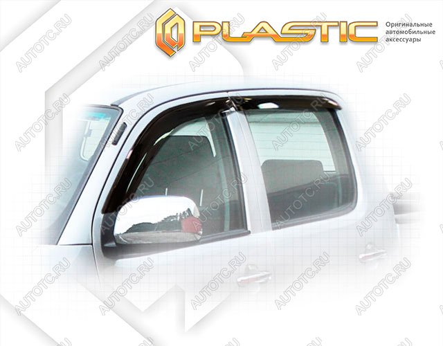 2 099 р. Ветровики дверейClassic полупрозрачныйToyotaHilux 2012-2015Chrome molding=120,  2010030308050  с доставкой в г. Пермь