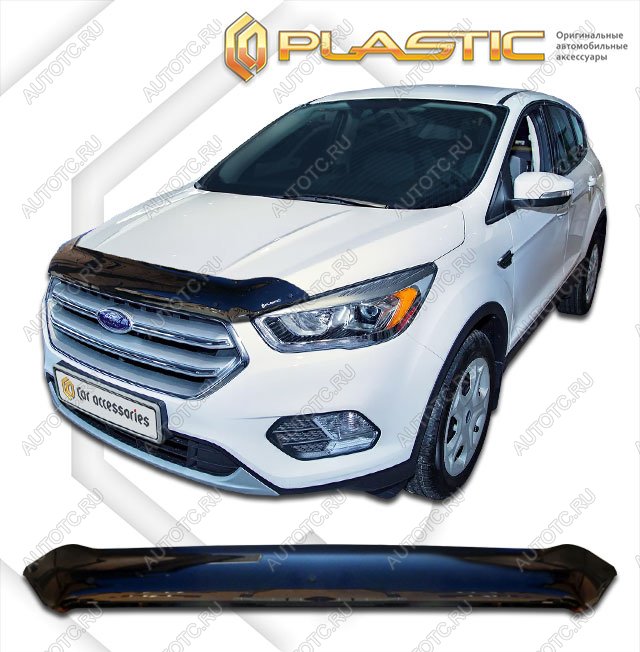 2 099 р. Дефлектор капотаClassic черныйFordKuga 2016-2019  2010010111403  с доставкой в г. Пермь