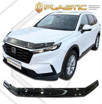 2 199 р. Дефлектор капота Classic черный CA Plastic на Honda CR-V VI поколение, джип/suv 5 дв.  2022 - н.в.  с доставкой в г. Пермь. Увеличить фотографию 1