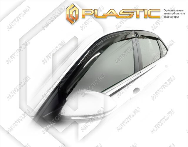 2 099 р. Ветровики дверейClassic полупрозрачныйVolkswagenJetta 2018-н.в.Chrome molding=120,  2010030315799  с доставкой в г. Пермь