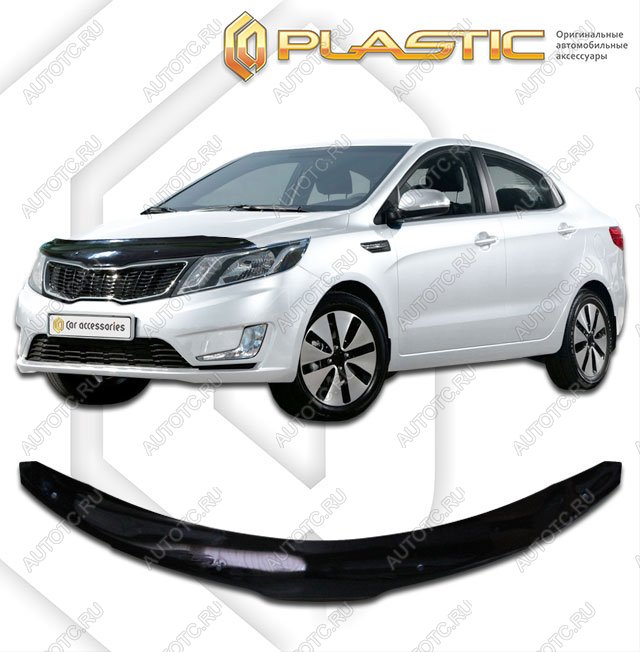 2 099 р. Дефлектор капотаClassic черныйKiaRio седан2011–2015  2010010106157  с доставкой в г. Пермь