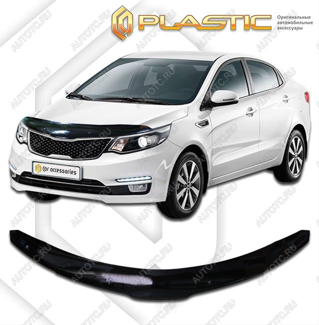 2 099 р. Дефлектор капотаClassic черныйKiaRio седан2015–2017  2010010111090  с доставкой в г. Пермь