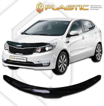 2 099 р. Дефлектор капотаClassic черныйKiaRio хечбек2015–2017  2010010111694  с доставкой в г. Пермь. Увеличить фотографию 1